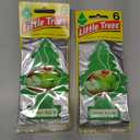 LITTLE TREES Car Air Freshener Hanging Tree, Green Apple (12 Pack)