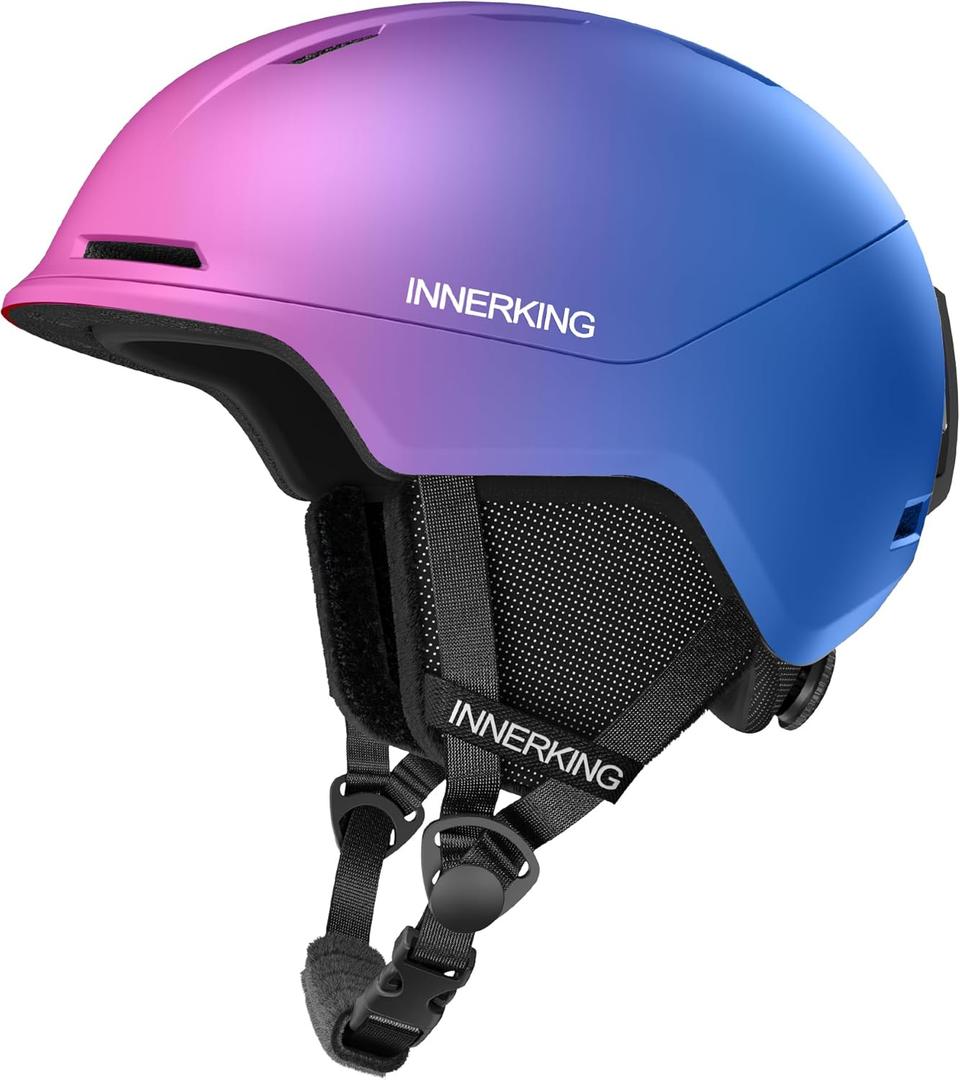 Ski Helmet, Lightweight Adult Snowboard Helmet with Sturdy PC Shell & Shock-Absorbing EPS Foam & Soft Lining, Adjustable Snow Sport Helmets 10 Vents Men/Women (M(21.6''-23.2''), Gradient Purple Blue)