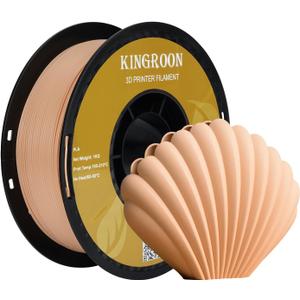 Kingroon PLA 3D Printer Filament, Dimensional Accuracy +/- 0.02 mm, 1 kg Spool(2.2lbs), 1.75 mm, Light apricot