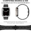 KADES Solid Stainless Steel Band Compatible with Apple Watch 49mm 45mm 44mm 42mm 41mm 40mm 38mm, Metal Strap for Apple Watch Ultra 2/1, Apple Watch Series 9/8/7/6/5/4/SE/SE2022/3/2/1 for Women and Men (Black+Starlight/Black)