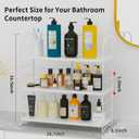 BOIVSHI Bathroom Countertop Organizer, 3-Tier Bathroom Counter Organizer, 8-Levels Height Adjustable, Bathroom Organizer for Kitchen, Livingroom, Office Storage, Metal White