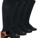 Doctor's Select Copper Plus Size Compression Socks Wide Calf - 2 Pairs | 20-30mmHg Extra Wide Calf Compression Socks Women | Swelling & Circulation Support | Black Extra Wide, Size XXL