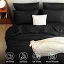CozyLux Oversized Queen Comforter Set Black, 7 Pieces 98"x98" Bed in a Bag Comforter Set with Sheets, All Season Bedding Sets with Down Alternative Comforter, Sheets, Pillowcases & Shams, Soft Bed Set