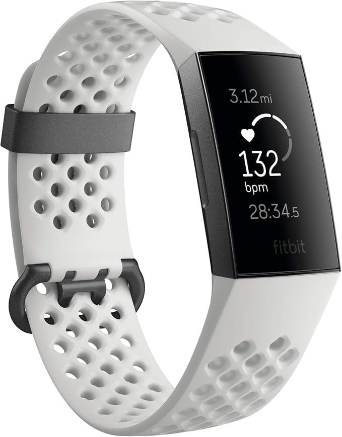 Fitbit Charge 3 Fitness Activity Tracker, Graphite/White