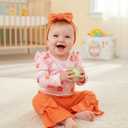 Newborn Baby Girl Clothes Infant Outfits Clothing Ruffle Romper Bell Bottoms Flared Pants Outfit Sets for Baby Girls (0-3 Months, Orange Floral)