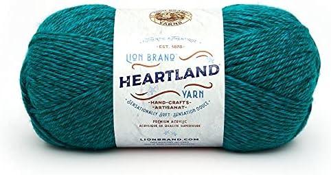 Lion Brand Yarn Heartland Yarn, Worsted-Weight Yarn for Knitting, Crocheting, and Crafting, 1 Pack, Cuyahoga Valley