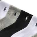 POLO RALPH LAUREN Boys' Athletic Performance Ankle Socks - 6 Pair Pack - Soft Cushioned Comfort