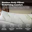 OMEO Full Rayon Bamboo Fiber Pillow Memory Foam Body Pillow for Side Sleeper, Huggable Long Body Pillow for Adults with Washable Pillowcase with Zipper, 20x54 Inch