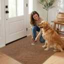 Color&Geometry Ultra Thin Indoor Door Mat 24"x36", Machine Washable Front Door Mat Non Slip, Low Profile Entrance Mat Indoor, Absorbent Carpet for Inside, Entry, Entryway, Classic Brown (FOLD)