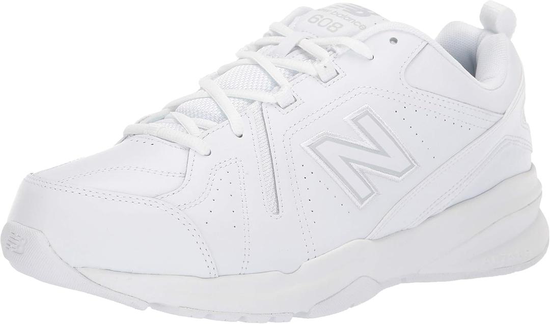 New Balance Men's 608 V5 Casual Comfort Cross Trainer (White/White) Size 8.5