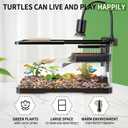(Tank + Light +Pump + Filter + Filter Balls) Turtle Tank Kit, Turtle Tank Starter Kit,Bottom Drainage, Multi-Function Areas for Turtles, Crabs,Fishes, Amphibians,Reptiles. (15.75 x 8.64 x8.64 Inch)