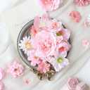 Floroom Mini Artificial Flower Heads Pink & Blush Fake Peony Daisy Rose Multicolor Small Faux Silk Flower Heads for Cake Craft Garland Wedding Party Graduation Cap DIY Home Decoration, 0.8"-3.6"