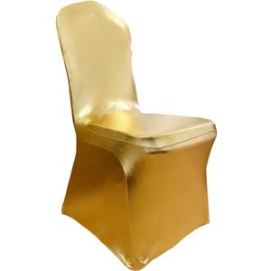 Stretch Chair Cover Chair Slipcover Chair Decoration for Wedding Banquet Party (Shiny Gold)