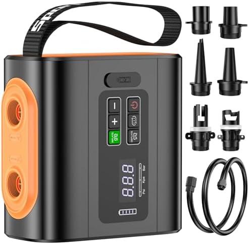 Paddle Board Pump Electric Portable, 15000mAh Rechargeable 22PSI SUP Pump, Pool Inflatable Pump，Sup Air Pump with Auto-Off,Deflation Function for Pool Inflatables, Kayaks，Boats，Wind Wings, SUPs