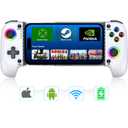 Anti-Drift & Fast-ConnectWireless Game Controller for iPhone/Android | Hall Joysticks Bluetooth Phone Controller, For Cloud Gaming, Genshin Impact, PUBG, Roblox, Call of Duty Mobile Gamers,White