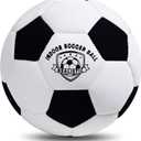 Indoor Soccer Balls Size 4, Soft Safe Silent Soccer Ball for Inside House Kids Aged 8-12 Youth Fun Soccer Gifts for Girls Boys Birthday Christmas (Black & White)