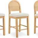 Rattan Counter Height Bar Stools Set of 3