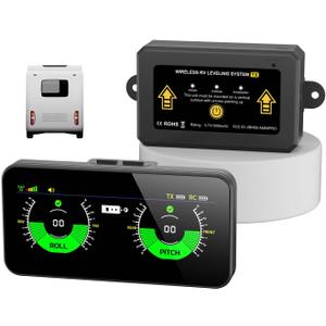 Wireless RV Leveling System Camper Leveling System with Portable Professional Screen for Campers Trailers & Motorhomes Easy to Operate, Real-Time Leveling, New Upgrade Rv Must Haves