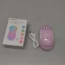 memzuoix 2.4G LED Wireless Mouse, Rechargeable Ergonomic Mouse with Detachable Cover, 1200 DPI Portable Optical Computer Mouse with USB Receiver for Laptop, PC, Desktop and MacBook, 5 Buttons-Pink