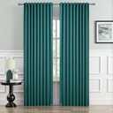 MIULEE Teal Faux Linen Blackout Curtain 84 Inch Long 2 Panels Set Rod Pocket/Back Tab/Pinch Pleated Room Darkening Textured Black Out Track Drapes for Bedroom Living Room