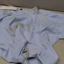 Women's Oversize Workout Crop Tops Casual Short Sleeve Drop Shoulder Boxy T-Shirts Roll Hem Basic Loose Yoga Running Tees (Medium, Baby Blue)