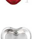 Heart Shaped Baking Pan with Lids, Disposable Mini Flan Containers & Cupcake Tins, 40-Pack 100ml Aluminum Foil Cups for Valentine's Day, Mother's Day, Wedding Party