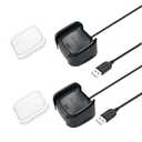 JIUJOJA 2Pack Compatible with Fitbit Versa Charger,Versa Special Edition Charger, Replacement Charging Cradle Dock Stand Cable and 2pcs TPU Case Protector for Smart Watch