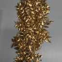 PASYOU Fake Leaves Plants for Christmas Decor, Gold Artificial Shrubs Grass Foliage Plastic Bulk Leaf Indoor Outdoor Home Garden Party Hotel Verandah Wedding Event Faux DIY Decoration - Golden 5 Pack