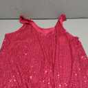 MLEBR Womens Summer Fashion Sequin Tops Scoop Neck Sequin Sparkle Shimmer Sleeveless Tanks Tops Blouses (X-Large, Fuchsia)