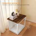 DWANTON Dog Crate Furniture with Cushion, Wooden Kennel Table with Double Doors, Indoor Dog House, Small/Medium/Large Size, 27.2" L, White+Rustic Brown