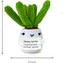 AltrEgo Handmade Crochet Emotional Support Cheery Cactus, Amigurumi Doll with Positive Card, White
