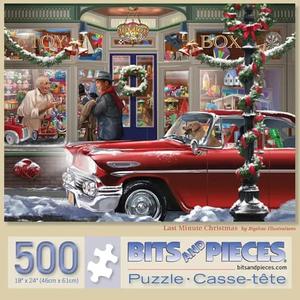 Bits and Pieces – 500 Piece Jigsaw Puzzle for Adults – Last Minute Christmas - Old Fashion Christmas Toy Store Jigsaw Puzzle by Artist Bigelow Illustrations, Completed Puzzle Size: 18" x 24"