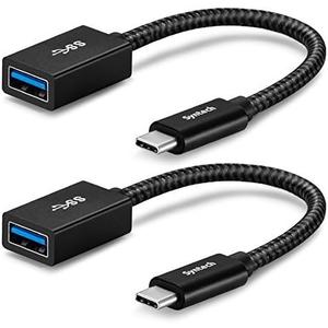 Syntech USB C to USB Adapter, 2 Pack USB C to USB3,USB Type C to USB,Thunderbolt 3 to USB Female Adapter OTG Cable Compatible with iPhone 16/15 Pro Max, iPad Mini 6, MacBook Pro, Air and More