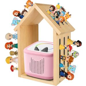 for Tonies Shelf Magnetic Wall-Mount/Desktop House-Shaped Floating Storage Shelf, Wooden Display Organizer for Tonies Storage, Figure Organizer Rack for 12-40 Figurines Collection