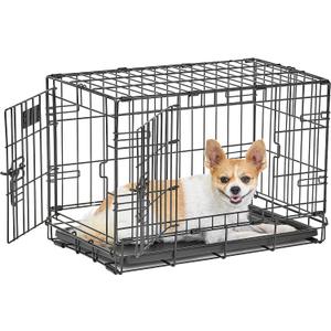 MidWest Homes for Pets 22-Inch LifeStages Crate for Extra-Small Breeds, Up to 15 lbs, Double Door Folding Dog Crate with Divider Panel, Leak-Proof Tray & Secure Latch, Heavy-Duty & Easy to Assemble