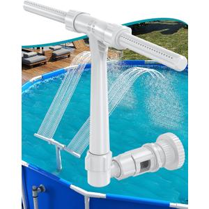 Pool Fountain for Above and In-Ground Pools, Adjustable Dual Spray Waterfall Sprinkler Cooler for Pool, Swimming Pool Spa Water Fountain, High-Pressure Pool Spray Fountain
