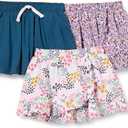 Amazon Essentials Girls and Toddlers' Knit Skorts with Elastic Waist and Built-in Breathable Shorts, Pack of 2, size  (X-Small Slim)