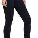 Womens Leggings High Waisted Lounge Legging 25" Inseam Gym Workout Leggings for Women Buttery Soft Yoga Pants (Black, L)