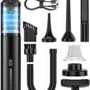 Car Vacuum Portable Cordless Handheld Vacuum Cleaner 4-in-1 Mini Cordless Vacuum with 2 Suction Modes and 16000pa Suction Power Blowing & Inflating 2 Modes Handheld Vacuum for Car, Desk, Keyboards