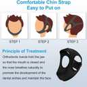 Anti Snoring Devices - Chin Strap for Sleeping - Simple and Effective Stop Anti Snoring Chin Strap - Adjustable Airflow Jaw Strap - Snoring Solution for Women and Men - Black
