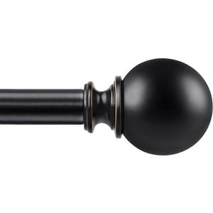 KAMANINA Black Curtain Rods for Windows 72 to 144 Inches (6-12ft), Long Heavy Duty Curtain Rods, 7/8 Inch Decorative Drapery Rod with Round Finials KAMANINA Black Curtain Rods for Windows 72 to 144 Inches (6-12ft), Long Heavy Duty Curtain Rods, 7/8 Inch Decorative Drapery Rod with Round Finials