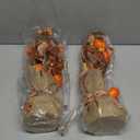 2 Pack & Timer - Lighted Fall Tree Tabletop Fall Thanksgiving Decor with 30 LED Battery Operated Artificial Eucalyptus Tree Pumpkins Floral Berry Burlap Base Fall Thanksgiving Decorations Home Indoor