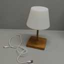 Small Table Lamp for Women: Warm Light & Waterproof - Cozy Shower for Aged 25-33 Self-Care (Wood-Grain)