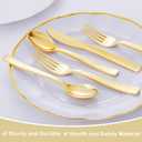 Supernal 180 pieces Gold Plastic Silverware, Disposable Plastic Utensils Heavy Duty, Gold Disposable Silverware Sets Include 60 Knives, 60 Forks and 60 Spoons, Suitable for Party, Birthday, Wedding