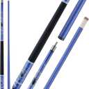 58" 2-Piece Fiberglass Graphite Composite Billiard Pool Cue Sticks, Weight from 19oz 21oz) (Blue)