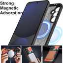 ZIYE Magnetic Case for Samsung Galaxy S24 FE 6.7 Inch [Compatible with MagSafe] Hard PC and Soft TPU Case with Orange Floral Flowers Anti-Scratch Shockproof Protection Phone Cover for Women