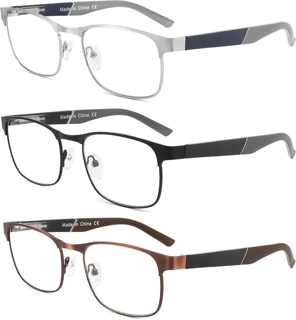 DONGDI Reading Glasses for Women Men, Blue Light Blocking Readers, Comfort Spring Hinges Metal Cheaters Magnification Eyewear +1.00 (Pack of 1, Black)