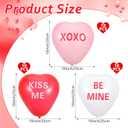 2 x 30 Pcs 12 Inch Valentine's Day Inflatable Heart Outdoor Decorations with Romantic Love Quotes, Reusable Latex Balloons for Yard Decors Wedding Anniversary Party