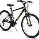 HILAND 26 27 Inch Mountain Bike, Mens Womens MTB with 18 Speeds, High-Tensile Steel Frame, V Brake, Hardtail Bicycle for Adults (black)