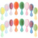 24 Pcs Mini Brush Hairbrush for Kids Girls Little Travel Hairbrush Mini Hair Brush Detangling Soft Bristles Hair Brush for Most Hair Types Smoothing with Ease Knots (Fresh Colors)